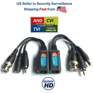 1 Pair 8MP Video Audio Power Passive Video Balun Data Transmitter via UTP Cable - Picture 1 of 7