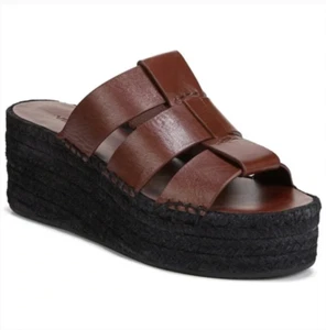 Vince Sabella Mahogany Brown Espadrille Wedge Sandals Platform Women Sz 10 NEW - Picture 1 of 10