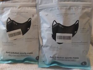Sports Face Mask Anti Pollution PM2.5 two Air vent W/Filter Reusable Washable 