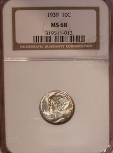 1939 Mercury Dime - NGC MS68 - #C1773 - Picture 1 of 5