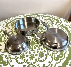 3er Set Emeril Lagasse 8-10" & 3 Quart Kupferkern Edelstahl Pfannen Bratpfannen ohne Deckel - Bild 1 von 14