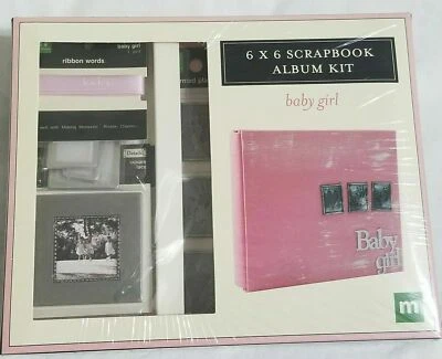 NUEVO Kit de álbum de recortes Making Memories 6 x 6 BABY GIRL cinta de metal rosa palabras  Foto 1 de 4