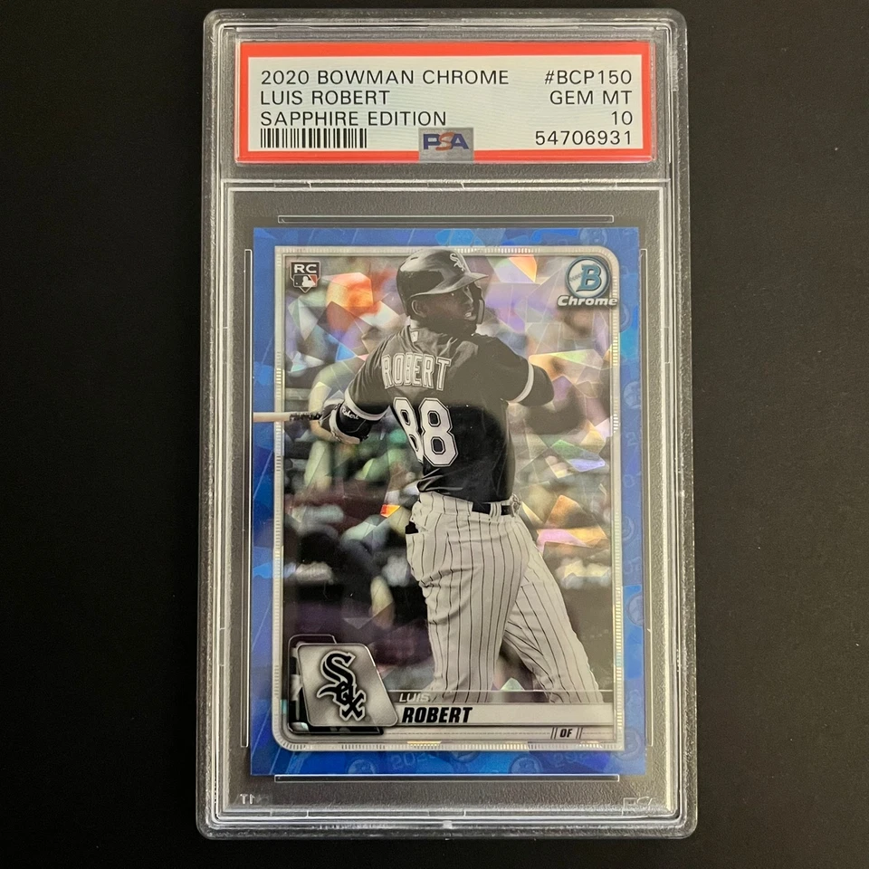 2020 Bowman Chrome Sapphire Rookie #BCP150 Luis Robert PSA 10 GEM MINT - Image 1 of 2