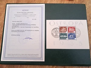 Bloque 3 con certificado H.D. Sello especial Schlegel del 28.6.1935 (n.º int.:P6310) - Imagen 1 de 19