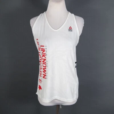 Camiseta sin mangas Reebok CrossFit Racer Back blanca mediana Foto 1 de 4