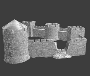 Sistema Castillo Medieval Modular 28mm - Paredes 1 Mesa Gaming Miniaturas - Imagen 1 de 5