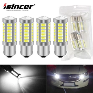 4x 1156 Bombillas Inversa Super Brillantes 6500K Blanco P21W BA15S Bombillas LED 33-SMD - Imagen 1 de 12