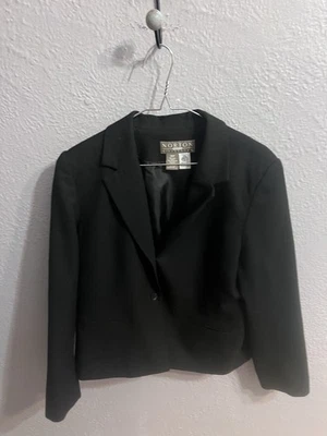 Norton Mcnaughton Petites Black Lined Blazer Jacket 12P Womens - Image 1 of 4