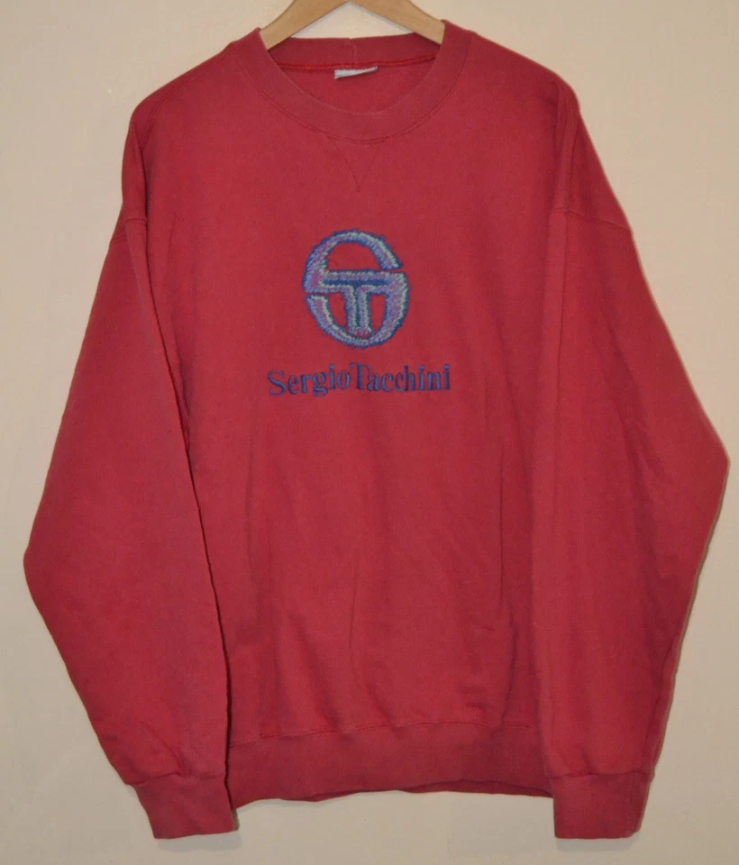 Vintage Sergio Tacchini Red Spellout Sweatshirt Men's XL - Image 1 of 4