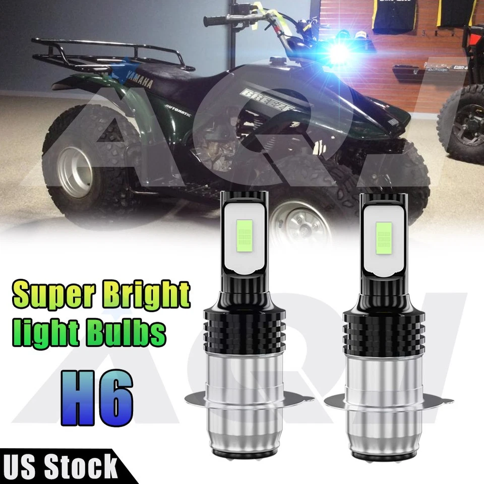 Headlights For Yamaha Breeze 125 1995-2003 Ice Blue 8000K LED Bulbs H6M 2Pcs - Изображение 1 из 4