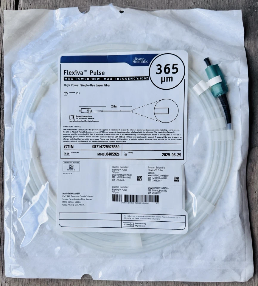 Cable de fibra láser de pulso flexible de alta potencia Boston Scientific™ BS 365 μm Foto 1 de 1