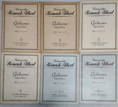 Heinrich Albert Lot Of 6 Sheet Music Study Book Classical Transcription Germany  - Image 1 of 3