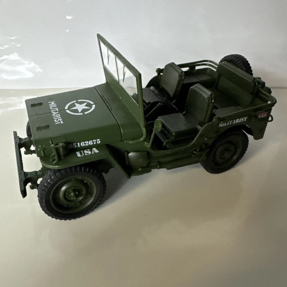WWII Militarist JSJ Diecast Detailed Willy’s Jeep, Measures 7" X 3-1/4" - Image 1 of 3