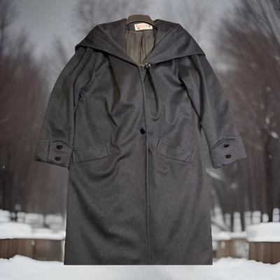 Abrigo con capucha para mujer Stephanie Mathews II negro mezcla de lana talla M/L leer descripción Foto 1 de 4