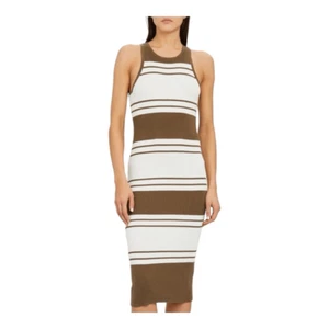 FRAME Striped Rib Knit Dress cotton/cashmere blend size S stretch - Picture 1 of 11