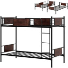 Single Bunk Bed 3FT Convertible Bunk Metal Bed with Ladder and Safety Guardrails
