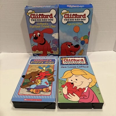 Clifford The Big Red Dog VHS LOT OF 4 Puppy Days Scholastic Kids Cartoon - Image 1 of 4