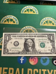 Birthday Anniversary Note 2017A $1 Fancy Serial Number 1993 Jan 24 - Imagen 1 de 2