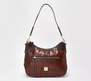 Dooney & Bourke Leder Kroko Hobo Schultertasche Handtasche Cognac Neu - Bild 1 von 1