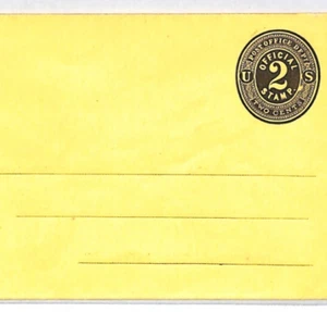 USA Official Cover POST OFFICE DEPT 2c Yellow *FIRST ISSUE* Stationery Env XU114 - Picture 1 of 11