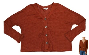 Hooked Up Slouchy Style Button Front Juniors Lightweight Cardigan Sweater NWT - Picture 1 of 1