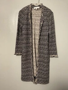 St John Collection by Marie Strickjacke grau schwarz Gr. 2 Fransen - Bild 1 von 3