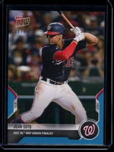 2021 Topps Now #OS-20 Juan Soto Blue Parallel Card #d /49 Off Season