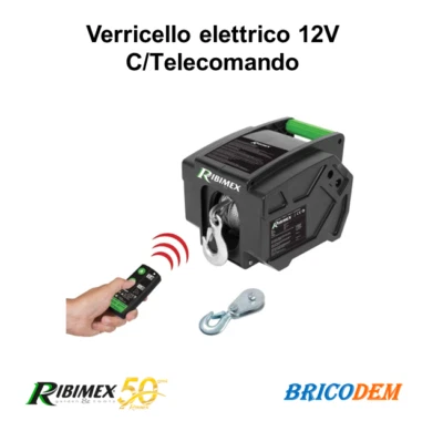 Verricello elettrico 12V C/Telecomando PE12V/T1 RIBIMEX 5 TONNELLATE - Immagine 1 di 3