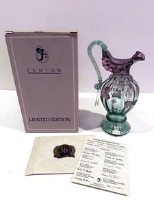 Brocca Fenton 1566 FS Vining Garden on Thistle 9" 1995 90° anniversario scatola certificato di autenticità - Foto 1 di 17