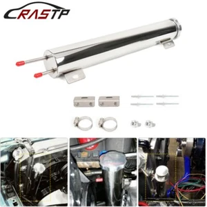 2"x15" Polished Stainless Steel Radiator Coolant Overflow Catch Puke Tank 24OZ - Picture 1 of 10