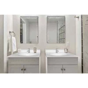 USA,25 in. Single Faucet Hole Cultured Marble Vanity Top in Solid White with Sol - Picture 1 of 8