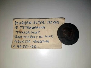 VIMA TAKTO Soter Megas 80AD Kushan India Empire Tetradrachm Greek Coin - Picture 1 of 3