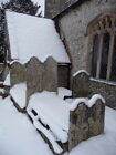 Photo 6x4 Barton Stacey - All Saints Church The snow has turned these tom c2009