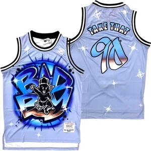 Camiseta deportiva de baloncesto bordada de clásicos con sombreros para hombre de Bad Boy Records - Imagen 1 de 6