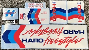 Old school BMX 1984 HARO FST FREESTYLER STICKERS / DECALS FRAME FORK WHITE - Picture 1 of 1