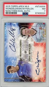 2015 Topps Apex MLS Eric Wynalda Chris Wondolowski doble automático PSA 7 ¡Fútbol raro! - Imagen 1 de 2