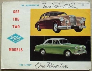 RILEY 1.5 & 2.6 Car Sales Brochure Aug 1958 #H&E 5860 - Picture 1 of 3