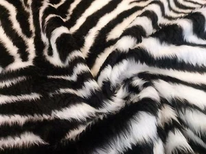 DESIGN Fun Faux Fur Fabric Material - RETRO ZEBRA - Picture 1 of 2