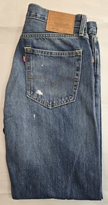 Levi's Premium 551 Z Retro BIG E Distressed Blue Jeans Tag 33x30 Medium Wash - Picture 1 of 18