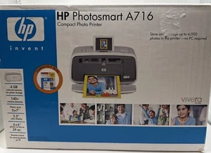 HP Photosmart A716 Digital Photo Inkjet Printer NEW NRFB - Picture 1 of 2
