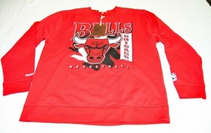 Mitchell & Ness Men Chicago Bulls Long Sleeve Sweatshirt Pullover Red Sz 2XL NWT - Picture 1 of 10
