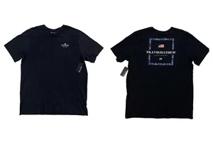 NEW Travis Mathew "Peak Summer" Short Sleeve Mens T Shirt Tee Golf Black Red - Picture 1 of 8