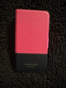 Kate Spade iPhone 12 Pink Leder Magnet Wrap Schutzhülle Handyhülle PEC - Bild 1 von 6