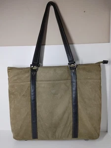 Vintage Scully Leder Wildleder Reißverschluss oben Laptoptasche Schultertasche TBS "sehr lustig" - Bild 1 von 14