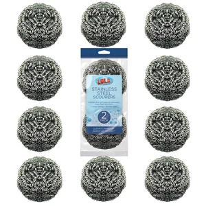 Stainless Steel Scourers, Heavy-Duty Flat Wire, Odor & Rust Proof - 12 Pack - Picture 1 of 12