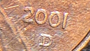 2001 D Penny, Error Double Stamped Date And More See Pictures Very Rare. - Picture 1 of 16