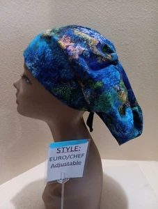 Koralle & Seepferdchen Damen Euro/Koch OP Peeling Mütze/Mütze Handarbeit - Bild 1 von 5