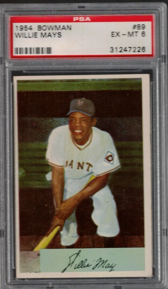Bowman #89 Willie Mays 1954 PSA EX-MT 6 Foto 1 de 2