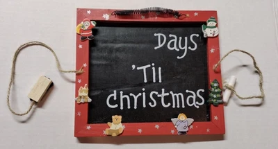 Christmas Chalkboard Christmas Count Down Days Til Message Sign - Image 1 of 4