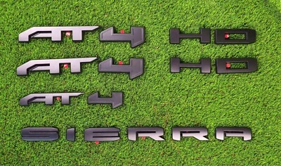 Fit for 2020-2024 GMC Sierra AT4 HD Overlay Emblem 2500HD 3500HD Matte Black - Image 1 of 4